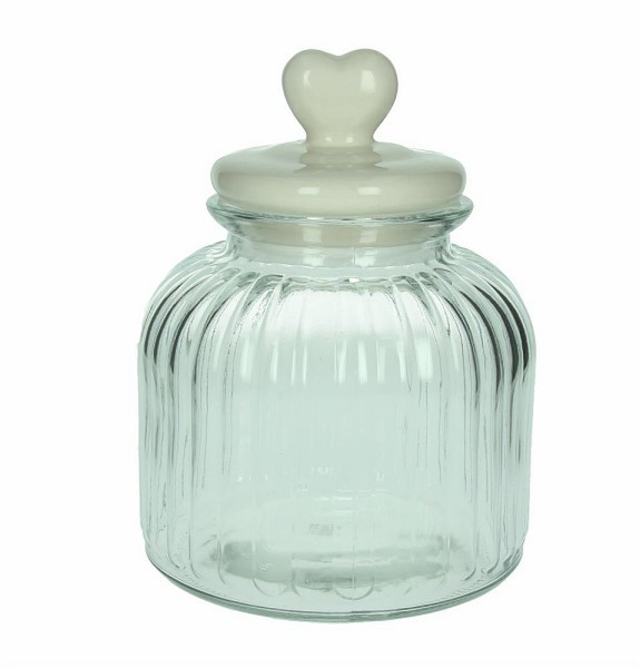 Tognana Porcellane T65BI170060 Round Glass,Porcelain Transparent,White jar