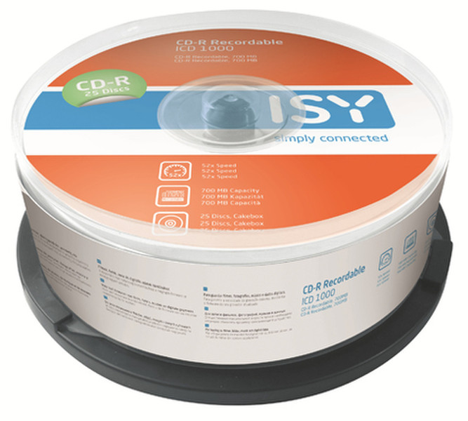ISY ICD 1000 CD-R 700МБ 25шт чистые CD
