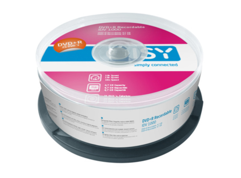 ISY IDV 1000 4.7GB DVD+R 25Stück(e) DVD-Rohling