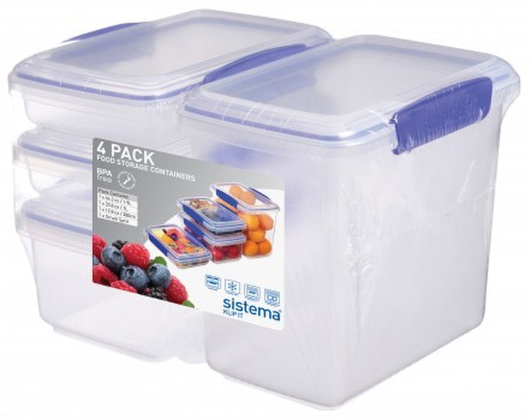 Sistema Four Pack Rectangular Box Blue,Transparent 4pc(s)