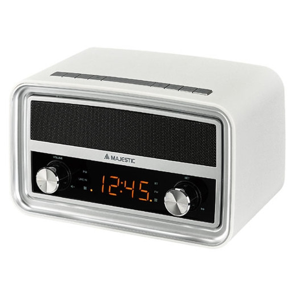 New Majestic WR-139 BT Uhr Weiß Radio