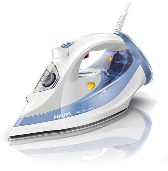 Philips Azur Performer GC3802/27 Steam iron SteamGlide soleplate 2400W Purple,White iron