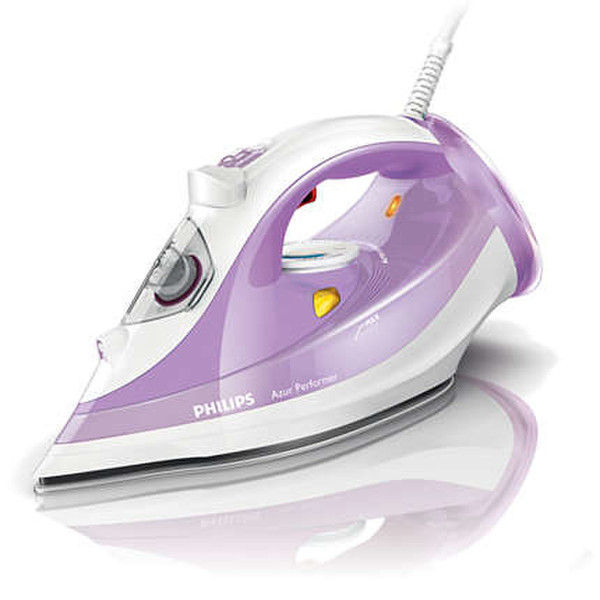 Philips Azur Performer GC3803/37 Steam iron SteamGlide soleplate 2400W Purple,White iron