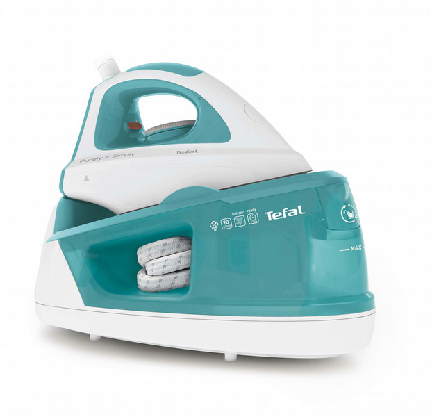 Tefal Purely & Simply SV5010 2200W 1.2L Ceramic soleplate Turquoise,White steam ironing station
