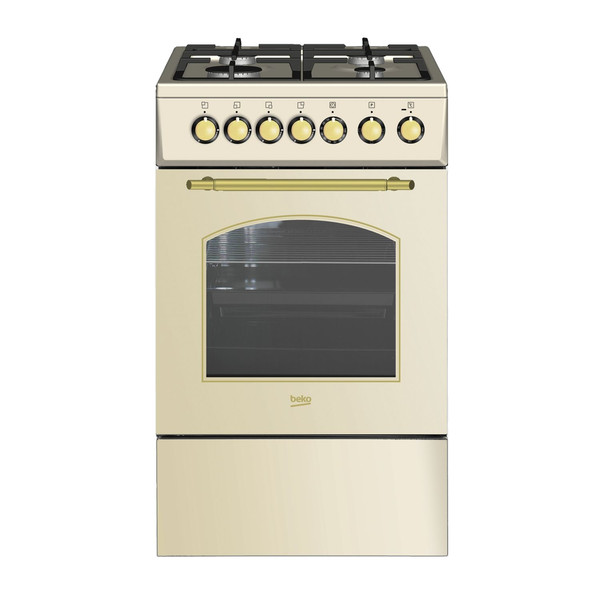 Beko CSS52125DCR Freestanding cooker Gas hob A Cremefarben Küchenherd