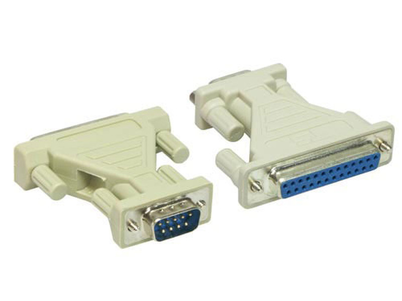 Alcasa 4071 Serial 9-pin Serial 25-pin Белый кабельный разъем/переходник