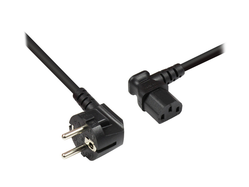 Alcasa 1500-L3 3m C13 coupler CEE7/7 Schuko Black power cable