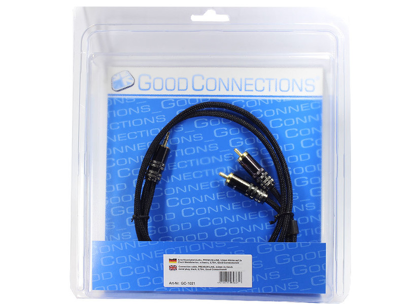 Alcasa GC-1021 0.75м 3.5mm 2 x RCA Черный аудио кабель