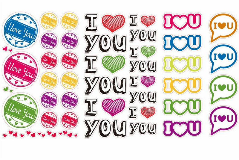 Polaroid Colorful & Decorative Love Stickers Multicolour Permanent decorative sticker