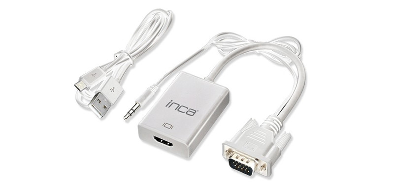 Inca IVTH-02 VGA HDMI Белый кабельный разъем/переходник