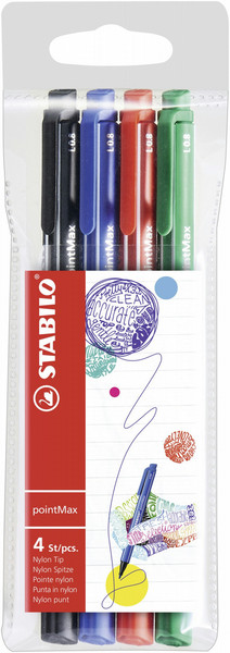 Stabilo pointMax Schwarz, Blau, Grün, Rot 4Stück(e) Fineliner