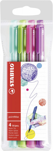 Stabilo pointMax Green,Light Green,Pink,Purple 4pc(s) fineliner