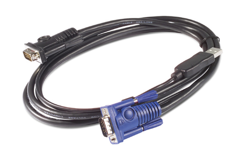 APC KVM USB Cable - 25 ft (7.6 m) 7.6m Schwarz Tastatur/Video/Maus (KVM)-Kabel