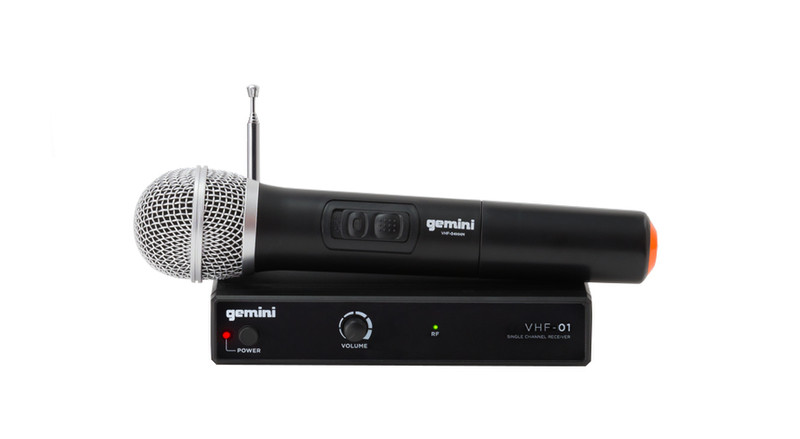 Gemini VHF-01M Stage/performance microphone Wireless Black