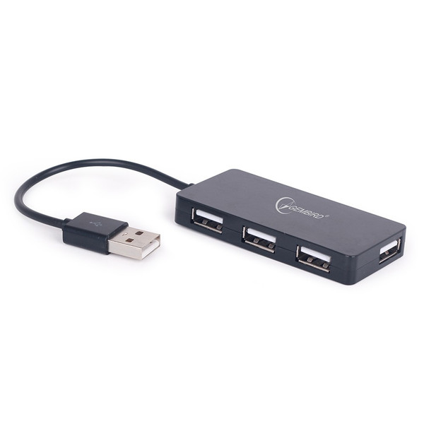 Gembird UHB-U2P4-03 USB 2.0 480Mbit/s Black