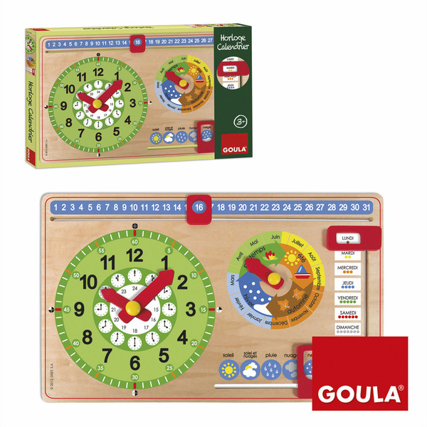 Goula Calendar Clock (Fr) Vorschulalter Junge/Mädchen Lernspielzeug