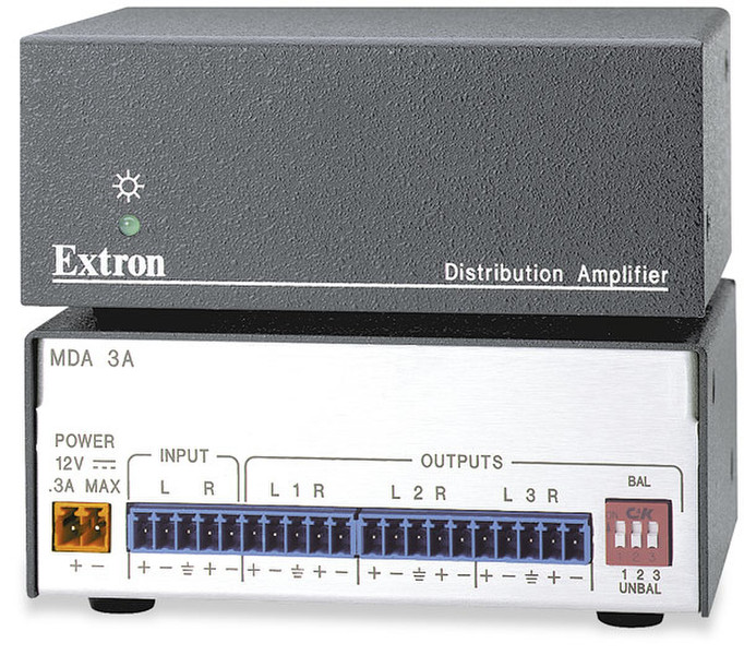 Extron MDA 3A 3.0Kanäle Verkabelt Schwarz Audioverstärker
