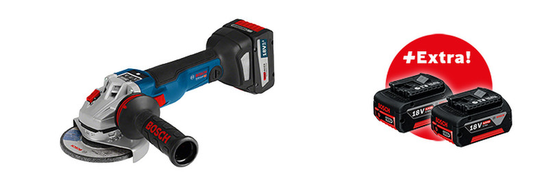 Bosch 0615990J16 9000RPM 18V Lithium-Ion (Li-Ion) Black,Blue,Red,Stainless steel cordless angle grinder