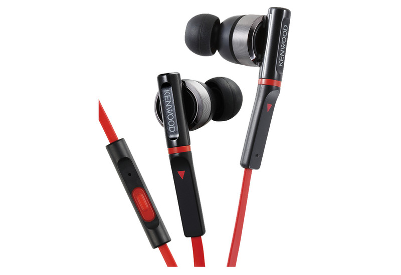 Kenwood Electronics KH-CR500-B In-ear Binaural Wired Black,Red mobile headset