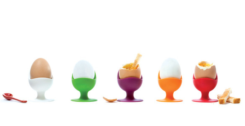 Siliconezone SZ10KS11386AA Green,Orange,Red,Violet,White egg cup