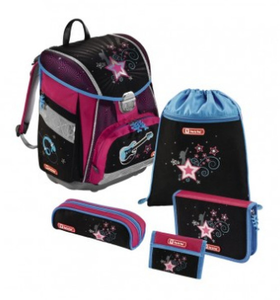 Step by Step Touch Girl Polyester Black,Blue,Pink school bag set