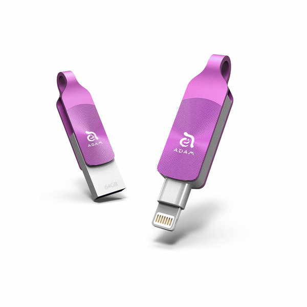 Adam Elements iKlips DUO+ 128ГБ USB 3.0 (3.1 Gen 1) Type-A Фиолетовый USB флеш накопитель