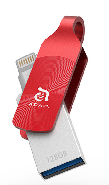 Adam Elements iKlips DUO+ 128GB USB 3.0 (3.1 Gen 1) Type-A Red USB flash drive