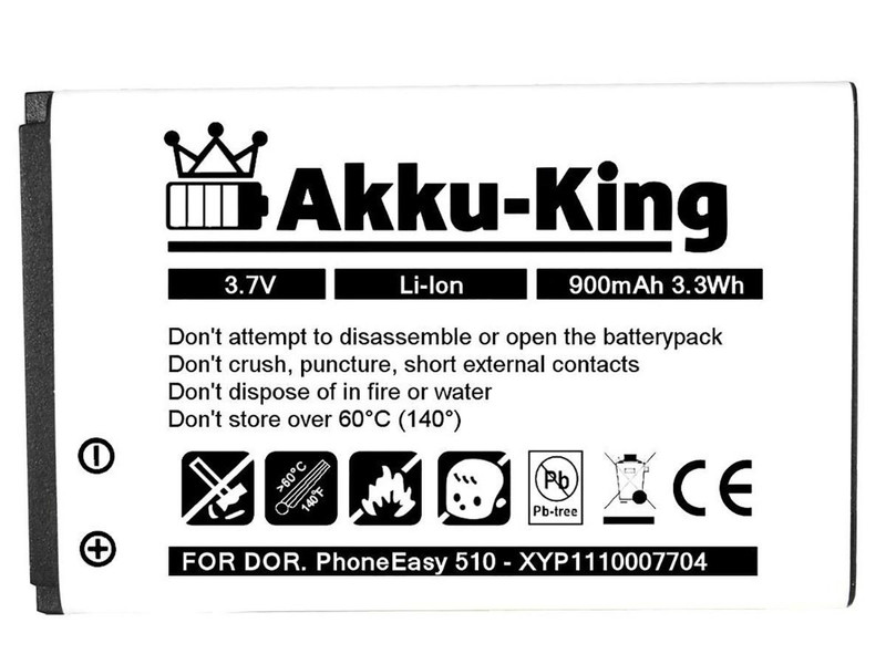 Akku-King 20109562 Lithium-Ion 900mAh 3.7V rechargeable battery