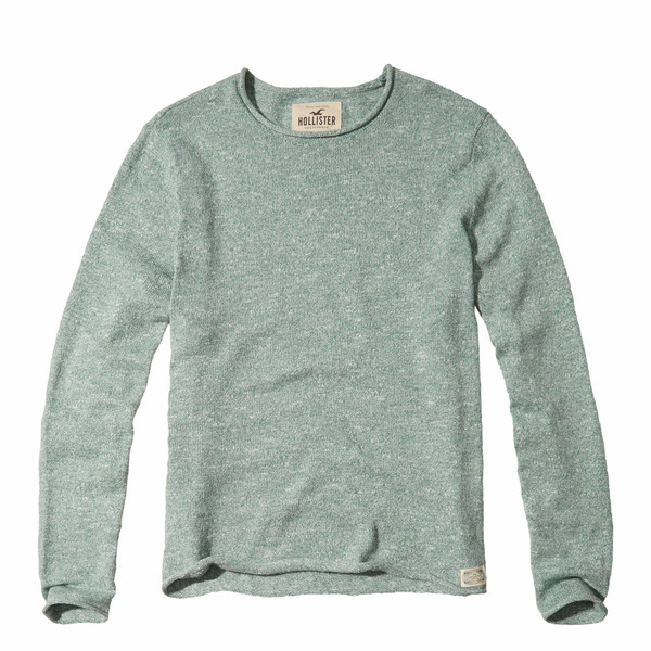 Hollister Rolled Hem Crew Men's Sweater - Green