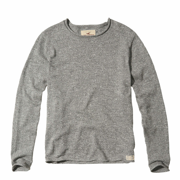 Hollister Rolled Hem Crew Men's Sweater - Grey