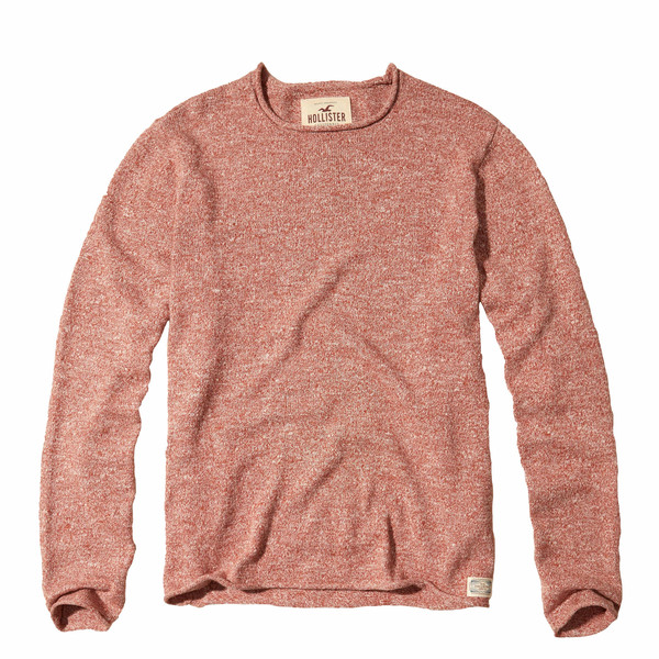 Hollister Rolled Hem Crew Men's Sweater - Red