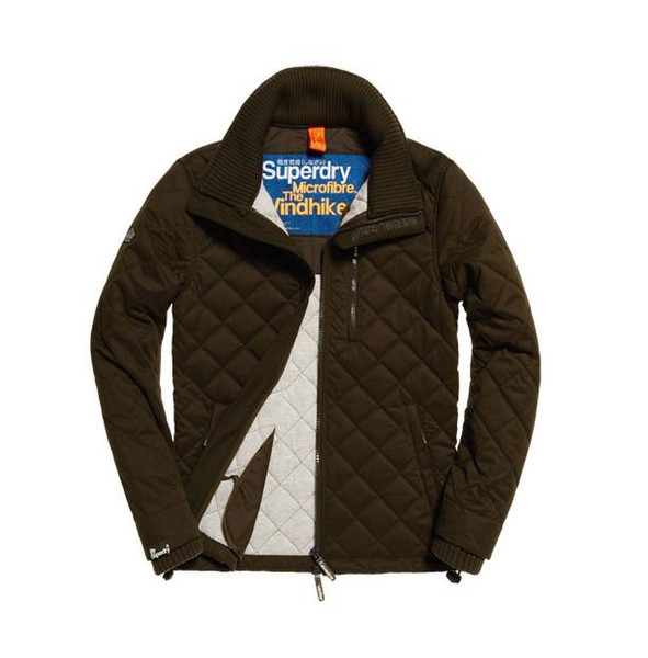 SuperDry Microfibre Quilted Windhiker Men's Jacket - Army Mid Gray Marl