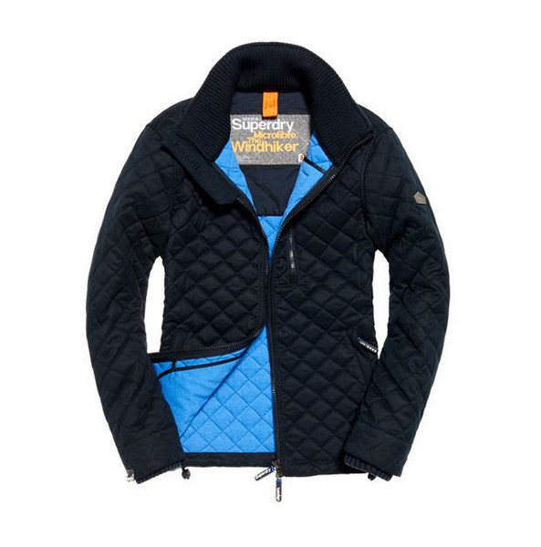 SuperDry Microfibre Quilted Windhiker Men's Jacket - Eclipse Navy Royal White