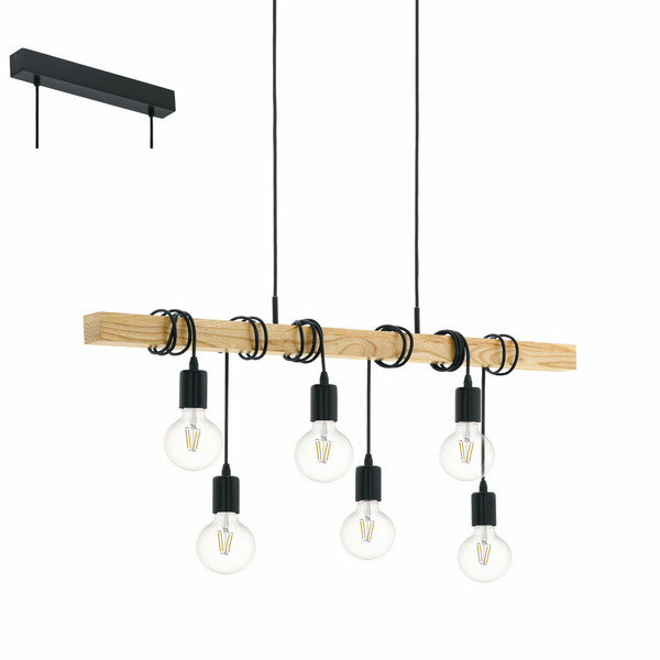 Eglo Townshend Indoor E27 A++ Black,Brown ceiling lighting