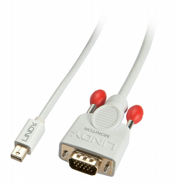 Lindy 41965 0.5m VGA (D-Sub) Mini DisplayPort Weiß Videokabel-Adapter