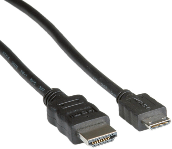 Value 11995578 0.8m HDMI Mini-HDMI Black