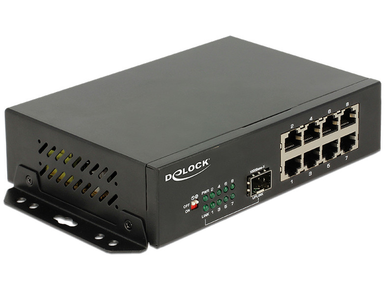 DeLOCK 87708 Gigabit Ethernet (10/100/1000) Черный сетевой коммутатор