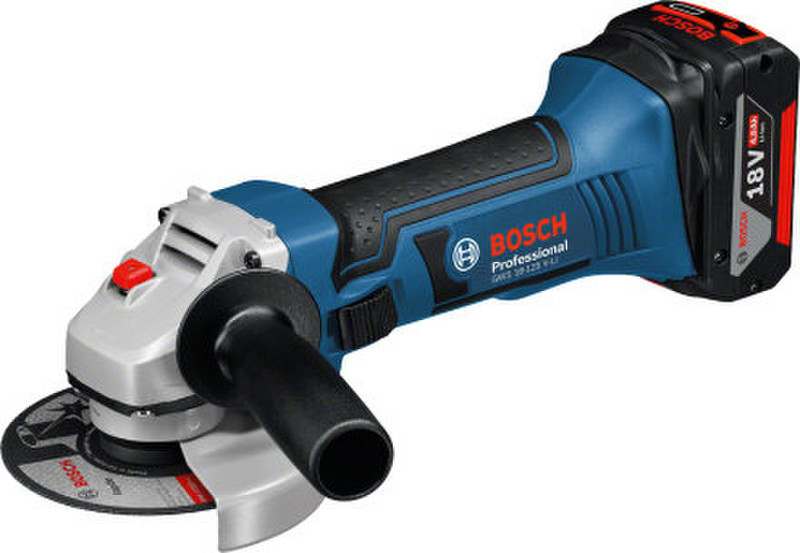 Bosch GWS 18-125 V-LI 10000RPM 18V Lithium-Ion (Li-Ion) Black,Blue,Stainless steel cordless angle grinder