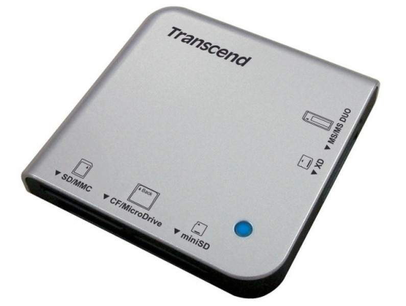 Transcend Portable Multi-Card Reader Silver USB 2.0 устройство для чтения карт флэш-памяти