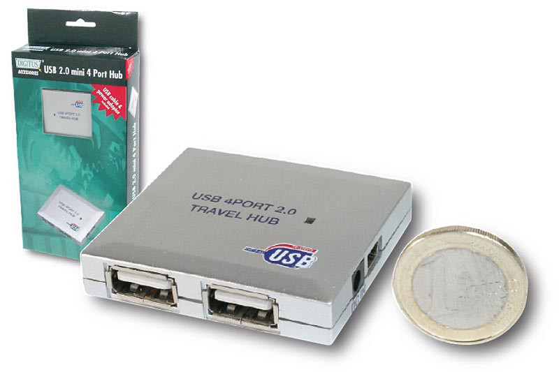 Cable Company Mini USB Hub, USB 2.0, 4 Port, Self Powered 480Mbit/s Schnittstellenhub