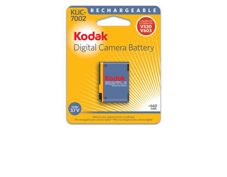 Kodak Li-Ion Battery KLIC-7002 Lithium-Ion (Li-Ion) 660mAh 3.7V rechargeable battery