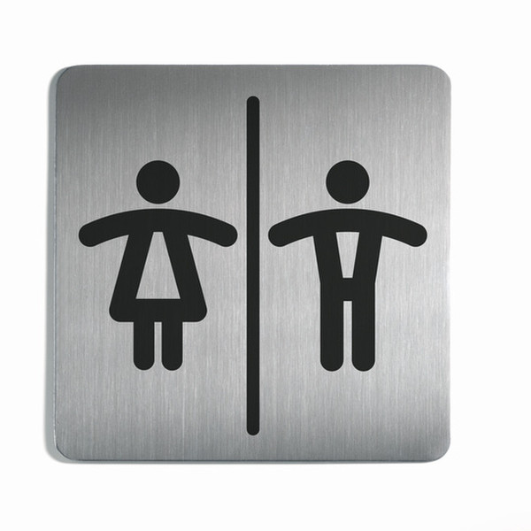 Durable PICTO square - Women's / Men's WC, 5 Pack Silber Hinweisschild