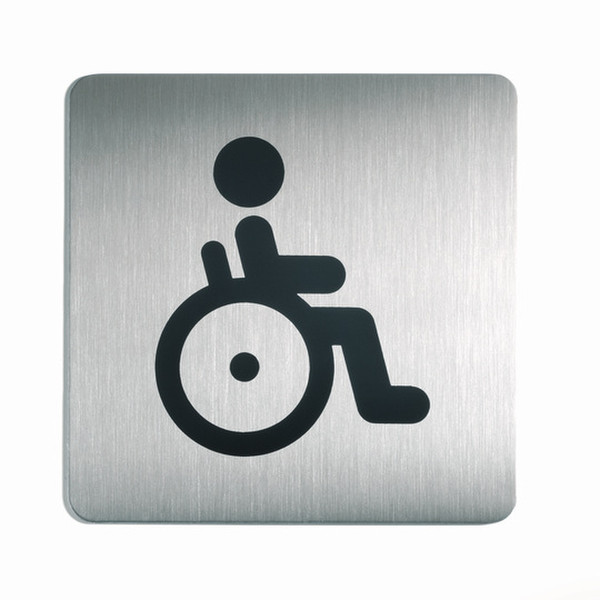 Durable PICTO square - Disabled WC, 5 Pack Silver pictogram