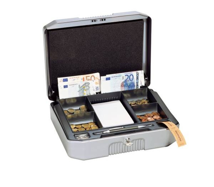 Durable Cashbox Charcoal Silber Geld- & Kartenkassette