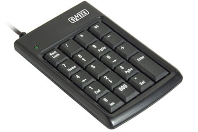 Sweex Portable USB Keypad and 2 Port HUB USB Черный клавиатура