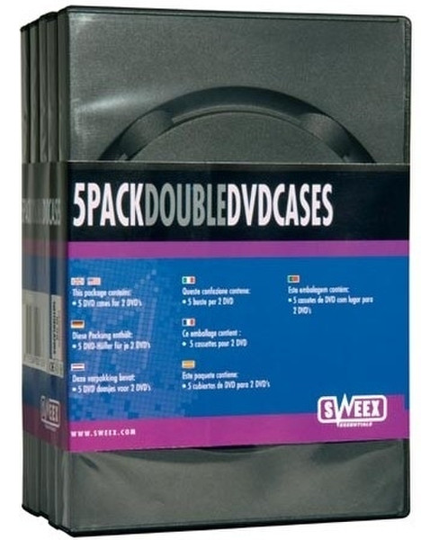 Sweex 5 Pack Dual DVD Cases