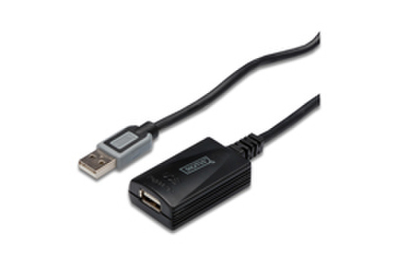 Cable Company DIGITUS USB 2.0 Repeater Cable,USB A / A ,5m 5м USB A USB A Черный кабель USB