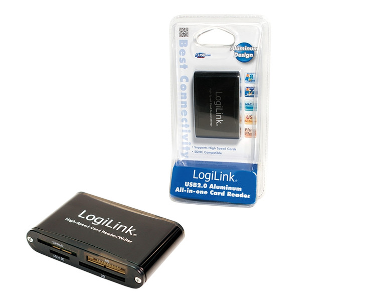 LogiLink Cardreader USB 2.0 USB 2.0 Черный устройство для чтения карт флэш-памяти