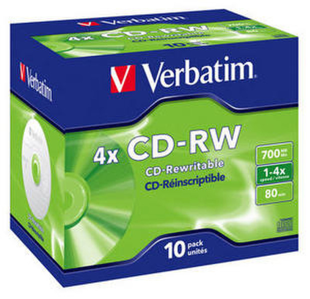 Verbatim CD-RW 4x, 10 pack CD-RW 700MB 10Stück(e)