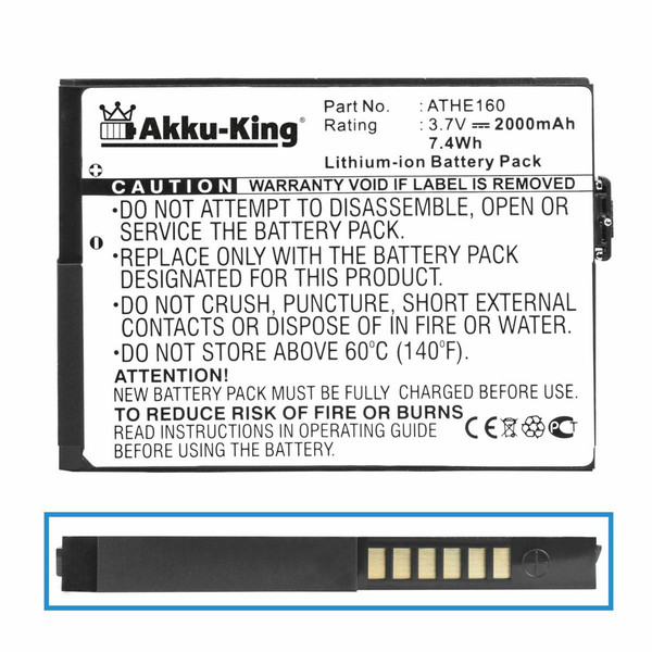 Akku-King 20105555 Lithium-Ion 2000mAh 3.7V Wiederaufladbare Batterie